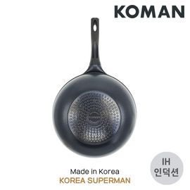 [KOMAN] BlackSunSea Titanium Coated IH Wok 28cm - Induction Nonstick 6-Layers Coationg Die Casting Frying Pan - Made in Korea