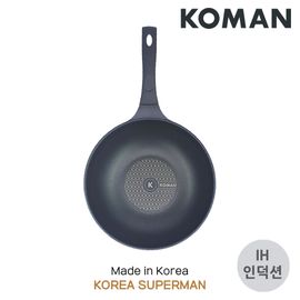 [KOMAN] BlackSunSea Titanium Coated IH Wok 28cm - Induction Nonstick 6-Layers Coationg Die Casting Frying Pan - Made in Korea