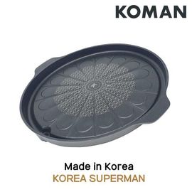 [KOMAN] BBQ Titanium Coated Rounded Roasting Pan 34cm - Gas Stove Nonstick Cookware 6-Layers Coationg Frying Pan - Made in Korea