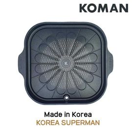 [KOMAN] BBQ Titanium Coated Square Roasting Pan 31cm-Gas Stove Nonstick Cookware 6-Layers Coationg Frying Pan - Made in Korea
