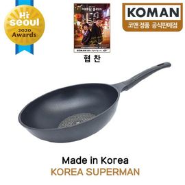 [KOMAN] BlackWin Titanium Coated Wok 26cm - Nonstick Cookware 6-Layers Coationg Frying Pan - Made in Korea