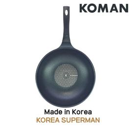 [KOMAN] BlackWin Titanium Coated Wok 28cm - Nonstick Cookware 6-Layers Coationg Frying Pan - Made in Korea