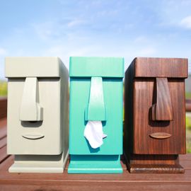 [Dosian Factory] Moai Handmade Wooden Tissue Box Cover _ Housewarming Gift, Decor, Humorous Gift_ Made In Korea
