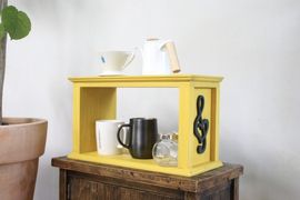 [Dosian Factory] High-Quality Wooden Shelf (Mustard Color Note Pattern)_Bookcase, Shelf, Housewarming Gift, Interior Decor_Made in Korea