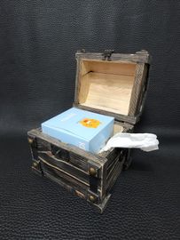 [Dosian Factory] Black Vintage Wood Multipurpose Box_ Tissue Box, Treasure Box, Café Gift, Housewarming Gift, Interior Decor_Made in Korea