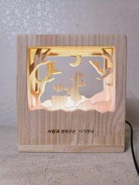 [Dosian Factory] Three-dimensional Wooden Mood Light (The Little Prince, Baby Witch)_ Wood Lamp, Housewarming Gift, Interior Decor_Made in Korea