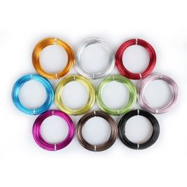 [FOBWORLD] Colored Craft Wire 2.0 _ 52.49 Feet/ 16m, Thickness 2mm, 10 Pieces, 10 Colors, Bendable Flexible Aluminum Wire, for Sculpture, Armature, Garden DIY Crafts Beading Jewelry Making _ Made in Korea