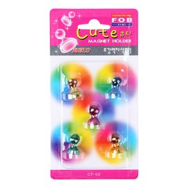 [FOBWORLD] Cutie Magnet Holder 11mm 5Pcs _ 5 Assorted Crystal Color Strong Magnetic Push Pins, Map Magnets, Refrigerator Whiteboard Magnets for School Office Home _ Made in Korea