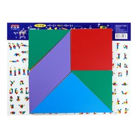 [FOBWORLD] Magnetic Tangram Puzzle(For Teachers) _ 7 Pieces, Shape Pattern Blocks Jigsaw, Chilgyo Play, Logic Blocks, IQ EQ Educational Toy, for Intelligence Development _ Made in Korea