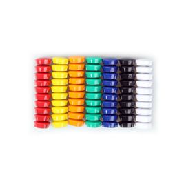 [FOBWORLD] Mini Round Magnet Holder 15mm 40Pcs _ Notice Board/Planning Magnets, Round Plastic Covered Magnetic Buttons, Refrigerator Whiteboard Magnets for School Office Home _ Made in Korea