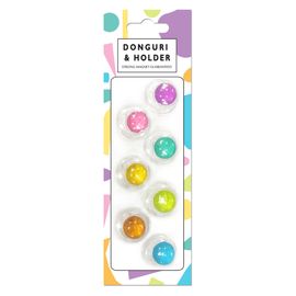 [FOBWORLD] DONGURI(Droplet) Magnet Holder 16mm 7Pcs _ Colorful Droplet Round Magnetic Holder, Locker Refrigerator Whiteboard Magnets for School Office Home _ Made in Korea