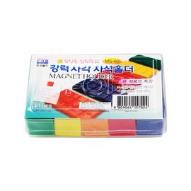 [FOBWORLD] Square Magnet Holder 18mm 30Pcs _ Colorful Strong Square Ferrite Magnet, Notice Board/Planning Magnets, Refrigerator Whiteboard Magnets for School Office Home _ Made in Korea