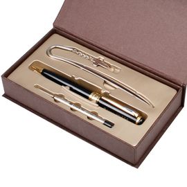 [WOOSUNG] Gift Set_ Cross Metal Bookmark + Premium Angel Metal Pen + Refill