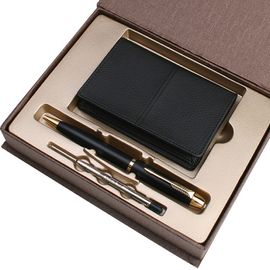 [WOOSUNG] Gift Set PU Ople leather Business Card Holder Case+Royal Cupid Pen With Cubic+Refill-Ballpoint Pen Writing Instrument Stationery Desk Supplies-Made in Korea