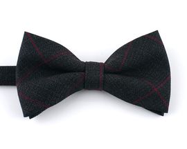 [MAESIO] BOW7241 BowTie check  dark charcol _ Pre-tied bow ties Formal Tuxedo for Adults & Children, For Men Boys, Business Prom Wedding Party, Made in Korea