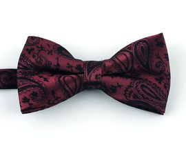 [MAESIO] BOW7243 BowTie  Paisley Redwine_ Pre-tied bow ties Formal Tuxedo for Adults & Children, For Men Boys, Business Prom Wedding Party, Made in Korea