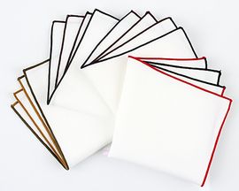 [MAESIO] KHC8506 Handkerchief White(Double Line)_ Men's Handkerchief Mens Pocket Squares, Made in Korea