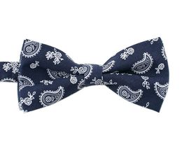 [MAESIO] BOW7147  BowTie Paisly Cotton Navy _ Pre-tied bow ties Formal Tuxedo for Adults & Children, For Men Boys, Business Prom Wedding Party, Made in Korea