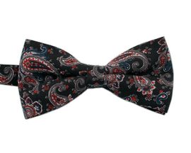 [MAESIO] BOW7155 BowTie  Paisly  Wool Cotton Black _ Pre-tied bow ties Formal Tuxedo for Adults & Children, For Men Boys, Business Prom Wedding Party, Made in Korea