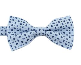 [MAESIO] BOW7163 BowTie Paisly  Wool Cotton Sky _ Pre-tied bow ties Formal Tuxedo for Adults & Children, For Men Boys, Business Prom Wedding Party, Made in Korea