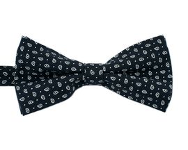 [MAESIO] BOW7164 BowTie Paisly  Wool Cotton DarkNavy _ Pre-tied bow ties Formal Tuxedo for Adults & Children, For Men Boys, Business Prom Wedding Party, Made in Korea