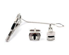 [MAESIO] KPC1028_Tie Clip, Tie Pin and Cufflinks Button for Men, Onyx, Rhodium Plating _ Made in KOREA