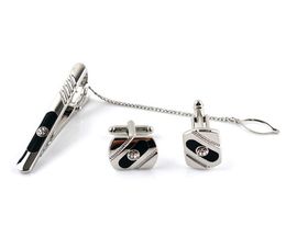 [MAESIO] KPC1042_Tie Clip, Tie Pin and Cufflinks Button for Men, Swarovski cubic, Rhodium Plating _ Made in KOREA