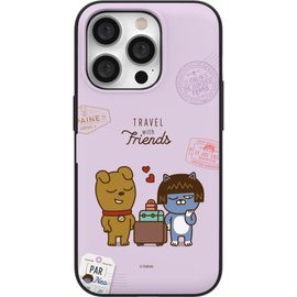 [S2B] Kakao Friends Trip Magnet Card Case-Smartphone Bumper Card Storage Wallet Pocket iPhone Galaxy Case-Made in Korea