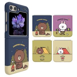 [S2B] LINE FRIENDS Camping Night Galaxy Z Flip 5 Slim Case_LINE Friends Characters, Fashion Items, Smartphone Accessories_Made in Korea