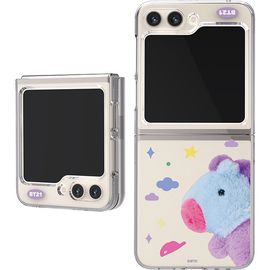 [S2B] BT21 Fluffy Galaxy Z Flip5 Transparent Slim Case_Mobile Phone, Case, Galaxy, Transparent Case, Z Flip 5_Made in Korea