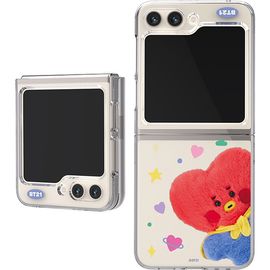 [S2B] BT21 Fluffy Galaxy Z Flip5 Transparent Slim Case_Mobile Phone, Case, Galaxy, Transparent Case, Z Flip 5_Made in Korea