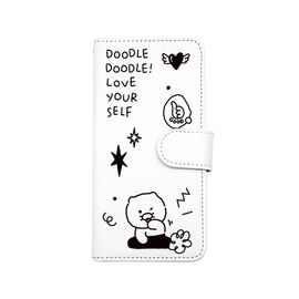 S2B KAKAO FRIENDS CHOONSIK DOODLE DOODLE Galaxy – Clear Floral Print, Slim Wallet Design, Magnetic Closure - Made in Korea