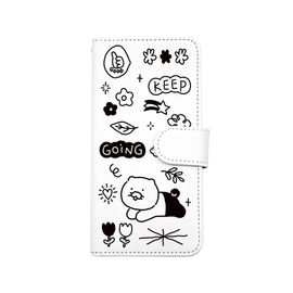 S2B KAKAO FRIENDS CHOONSIK DOODLE DOODLE Galaxy – Clear Floral Print, Slim Wallet Design, Magnetic Closure - Made in Korea