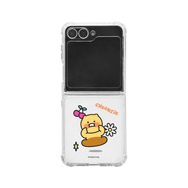 S2B KAKAO FRIENDS Say CHEESE Clear Case Samsung Galaxy Z Filp5 Filp6 – Air cushion corner, Hinge Protection, Durable Sturdy Slim Protective Phone Case - Made in Korea
