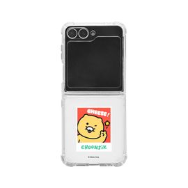 S2B KAKAO FRIENDS Say CHEESE Clear Case Samsung Galaxy Z Filp5 Filp6 – Air cushion corner, Hinge Protection, Durable Sturdy Slim Protective Phone Case - Made in Korea