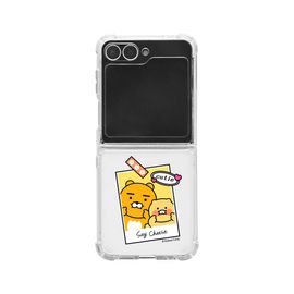 S2B KAKAO FRIENDS Say CHEESE Clear Case Samsung Galaxy Z Filp5 Filp6 – Air cushion corner, Hinge Protection, Durable Sturdy Slim Protective Phone Case - Made in Korea