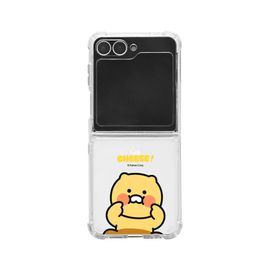 S2B KAKAO FRIENDS Say CHEESE Clear Case Samsung Galaxy Z Filp5 Filp6 – Air cushion corner, Hinge Protection, Durable Sturdy Slim Protective Phone Case - Made in Korea