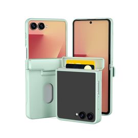 S2B JUST4YOU Skinny Rainbow MagSafe Card Bumper Case Samsung Galaxy Z Filp7 – MagSafe, Card storage, Full-screen tempered glass for full protection & Hinge Protection - Made in Korea