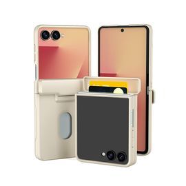 S2B JUST4YOU Skinny Rainbow MagSafe Card Bumper Case Samsung Galaxy Z Filp7 – MagSafe, Card storage, Full-screen tempered glass for full protection & Hinge Protection - Made in Korea