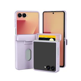 S2B JUST4YOU Skinny Rainbow MagSafe Card Bumper Case Samsung Galaxy Z Filp7 – MagSafe, Card storage, Full-screen tempered glass for full protection & Hinge Protection - Made in Korea