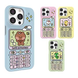 [S2B] LINE FRIENDS Minini Retro Phone Slim Case_Hard Case, Comfortable Grip, Scratch Protection, Character Case_Made in Korea