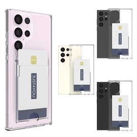 [S2B] Clear Reinforced Double Card Case-Smartphone Bumper Camera Guard Card Storage Pocket iPhone Galaxy Case-Made in Korea