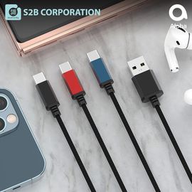 [S2B] ALPHA Single Cable Type C Cable 1+1+1 _ Type C Cable, Length 2m Charger Cable Samsung Galaxy, Galaxy Buds, Galaxy Tab, Android Phone, Tablet