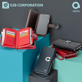 [S2B] Alpha Olivia Zipper Wallet Diary Case-Smartphone Card Storage iPhone Galaxy Case-Made in Korea
