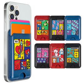 [S2B] BT21 Focus On Me Card Pocket _ Smartphone Card Holder Pocket  for iPhone, SAMSUNG Galaxy Android All Smartphones Made in Korea