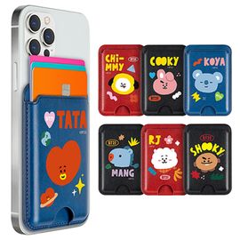 [S2B] BT21 Green Planet Card Pocket _ Smartphone Card Holder Pocket  for iPhone, SAMSUNG Galaxy Android All Smartphones Made in Korea