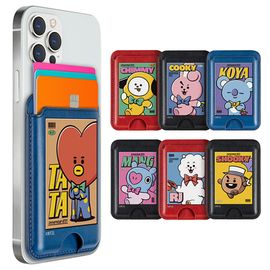 [S2B] BT21 Vintage Cover Card Pocket _ Smartphone Card Holder Pocket  for iPhone, SAMSUNG Galaxy Android All Smartphones _ Made in Korea
