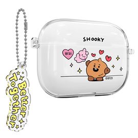 [S2B] BT21 My Little Buddy AirPods3 Key Ring Set Clear Slim Case - Apple Bluetooth Earphones All-in-One BTS Case - Made in Korea