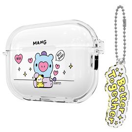 [S2B] BT21 My Little Buddy AirPods Pro 2 Key Ring Set Clear Slim Case - Apple Bluetooth Earphones All-in-One BTS Case - Made in Korea