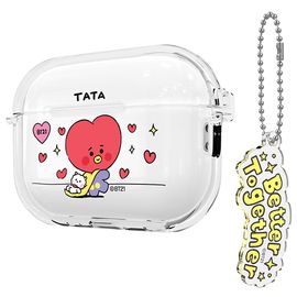 [S2B] BT21 My Little Buddy AirPods Pro 2 Key Ring Set Clear Slim Case - Apple Bluetooth Earphones All-in-One BTS Case - Made in Korea